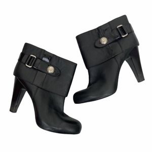 Coach Gene black leather heeled booties Sz 8.5